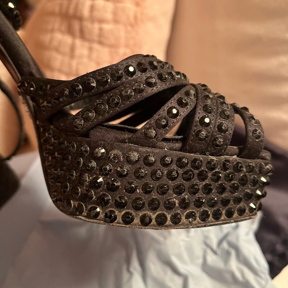 Prada Calzature Donna heels in black crystal. - Picture 6 of 8